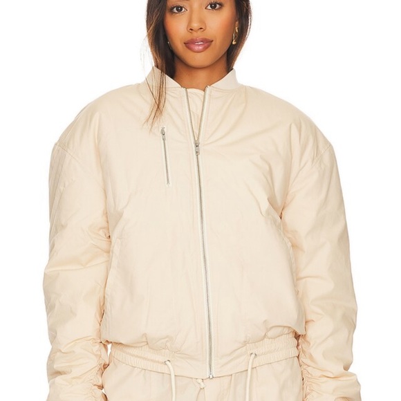 Cream Bomber Jacket - Picture 2 of 4